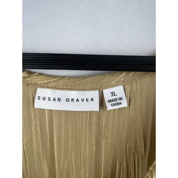 Susan Graver Womens XL Gold Textured Sleeveless Top - Picture 3 of 5